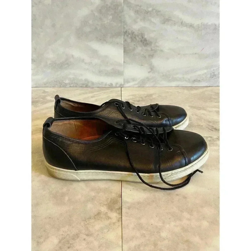 Florsheim Men’s Sneakers Genuine Leather Casual Shoes Black Size 10.5